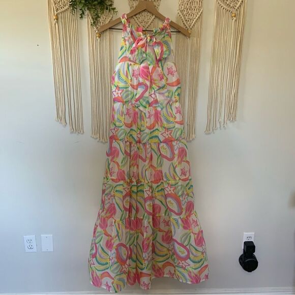 MICHELLE MCDOWELL Bethany Copacabana Maxi Dress White Floral Size Medium - Picture 8 of 13